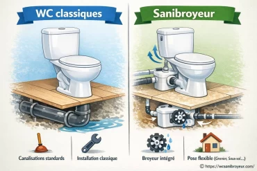Différences entre wc classiques et sanibroyeur : que choisir ?