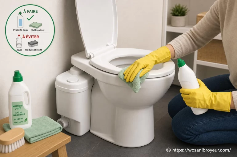Comment nettoyer un WC sanibroyeur sans l’abîmer ?