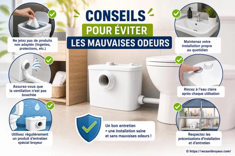 Conseils pour éviter les mauvaises odeurs dans votre wc sanibroyeur