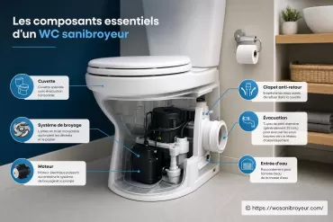 Les composants essentiels d’un WC sanibroyeur : comment ça fonctionne ?