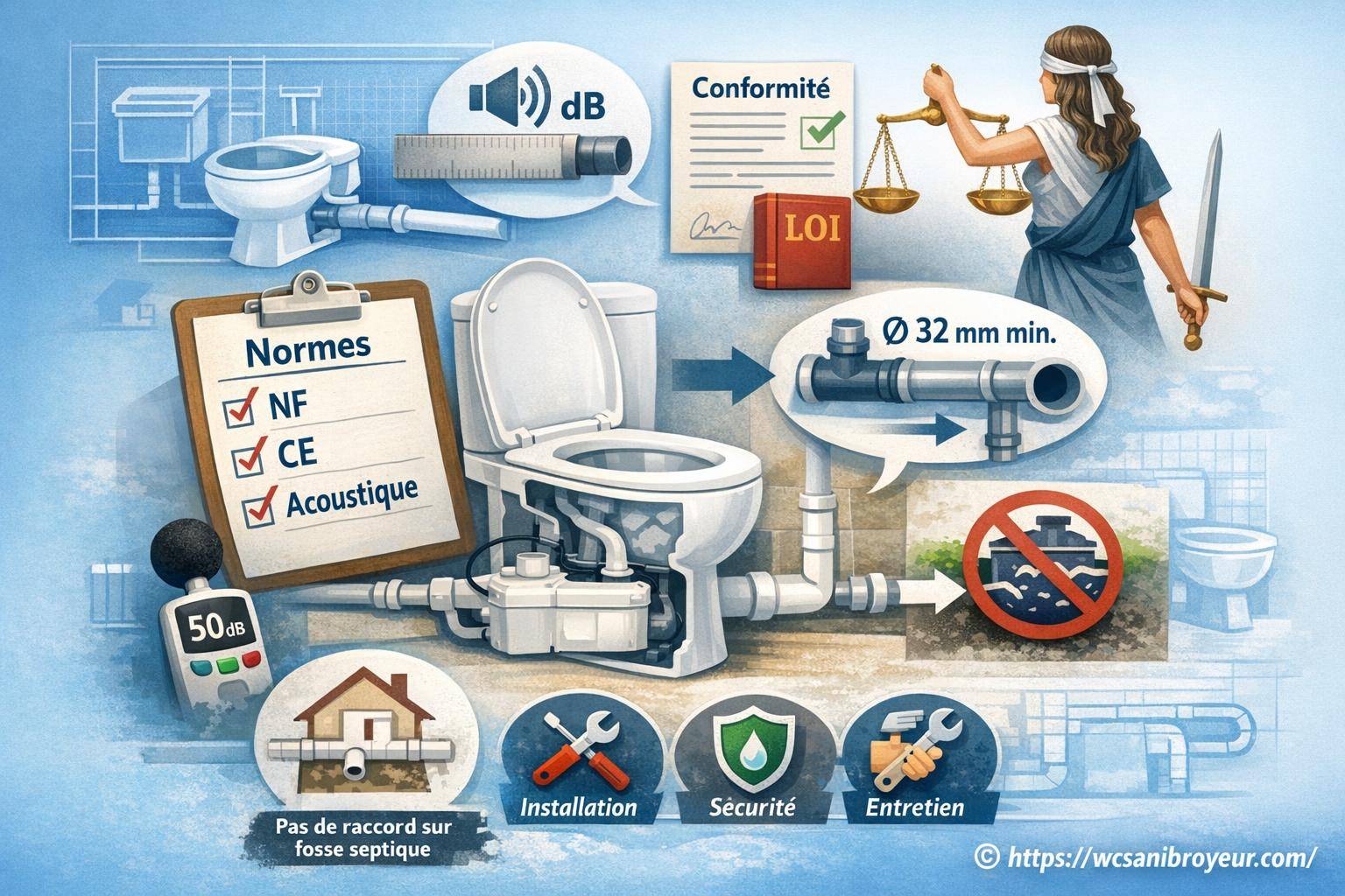 Quelles normes s’appliquent aux WC sanibroyeur ?