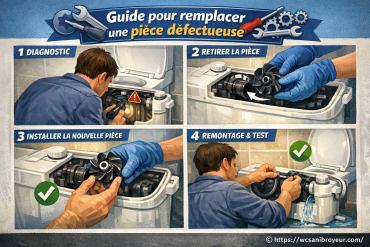 Guide pour remplacer une pièce défectueuse de votre wc sanibroyeur