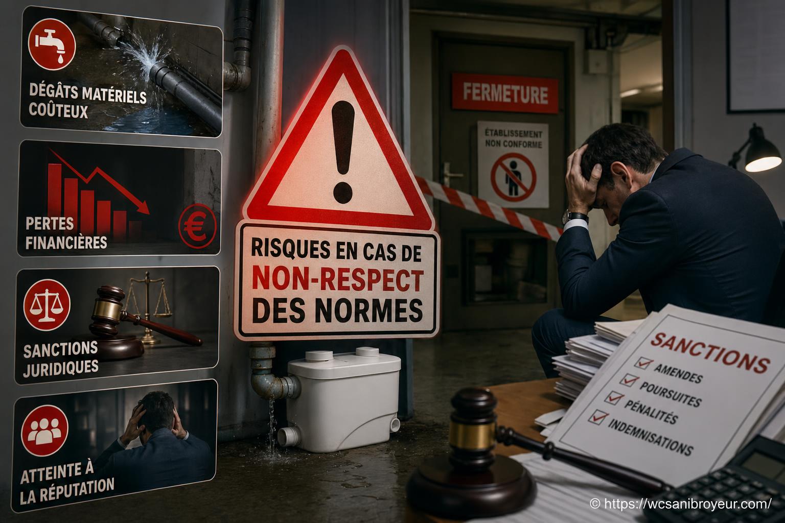 Risques en cas de non-respect des normes dans l'installation de wc sanibroyeur