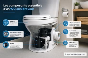 Les composants essentiels d’un WC sanibroyeur : comment ça fonctionne ?