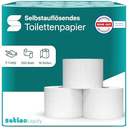 Wepa Liquify Lot de 16 rouleaux de papier toilette auto-solu