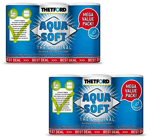 Thetford Aqua Soft Lot de 12 rouleaux de papier toilette chi