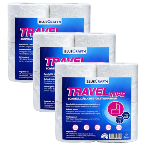 Bluecraft Lot de 12 rouleaux de papier toilette auto-dissolv