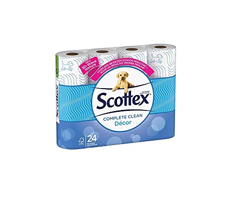 Scottex Papier Hygiénique Classic Clean Décor 24 rouleaux
